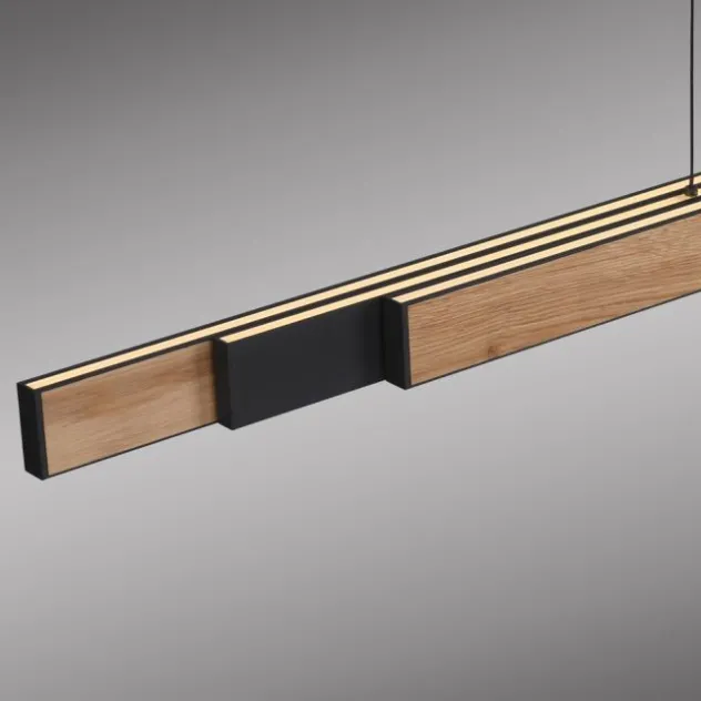 Paul Neuhaus LED Pendelleuchte ADRIANA SQUARE, Holz-natur, Touchdimmer
