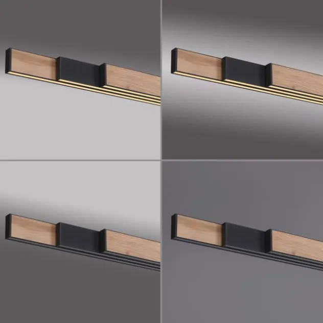 Paul Neuhaus LED Pendelleuchte ADRIANA SQUARE, Holz-natur, Touchdimmer