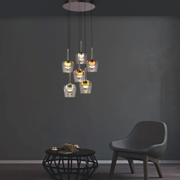 Paul Neuhaus LED Pendelleuchte Q-KON 6-flammig mehrfarbig Smart Home