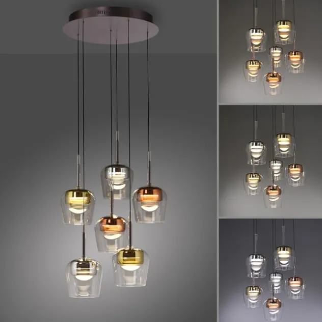 Paul Neuhaus LED Pendelleuchte Q-KON 6-flammig mehrfarbig Smart Home