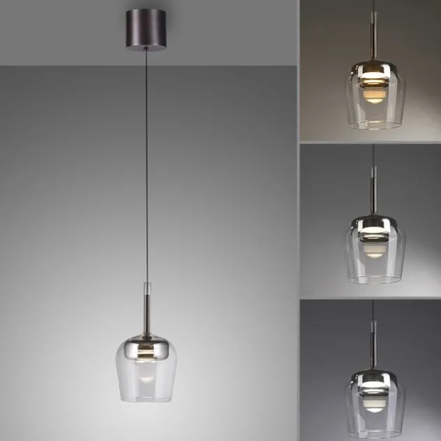 Paul Neuhaus LED Pendelleuchte Q-KON 1-flammig silber Smart Home App