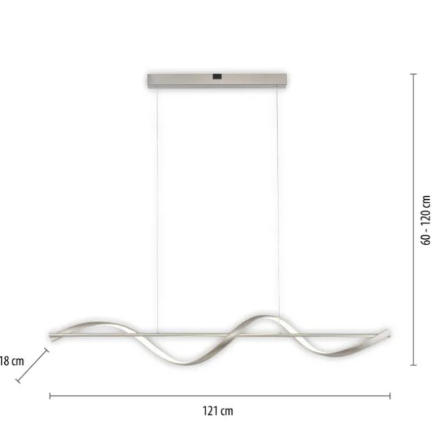 Paul Neuhaus LED Pendelleuchte Q-SWING silber Smart Home dimmbar FB