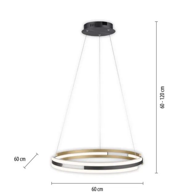 Paul Neuhaus LED Pendelleuchte Q-BELUGA messing matt Smart Home dimmbar