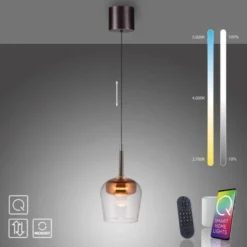 Paul Neuhaus LED Pendelleuchte Q-KON 1-flammig kupfer Smart Home App
