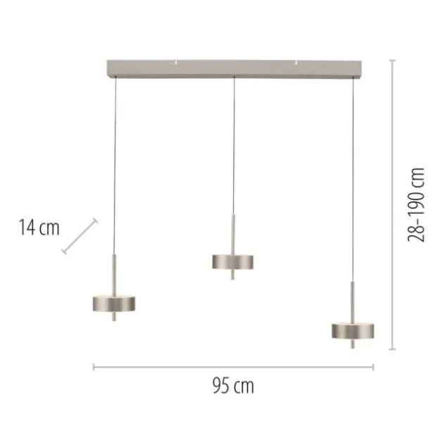 Paul Neuhaus LED Pendelleuchte Q-ROTATE 3flammig höhenverstellbar Smarthome