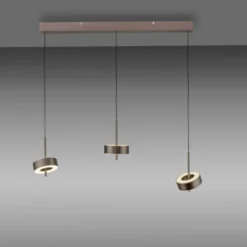 Paul Neuhaus LED Pendelleuchte Q-ROTATE 3 flammig braun höhenverstellbar