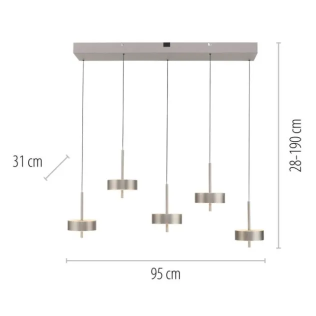 Paul Neuhaus LED Pendelleuchte Q-ROTATE 5flammig höhenverstellbar Smarthome