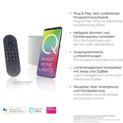 Paul Neuhaus LED Pendelleuchte Q-KON 1-flammig gold Smart Home App