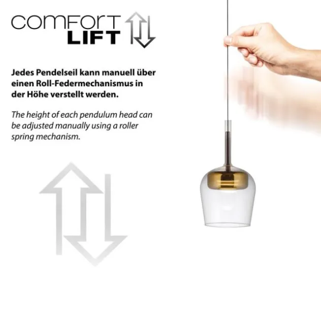 Paul Neuhaus LED Pendelleuchte Q-KON 1-flammig gold Smart Home App
