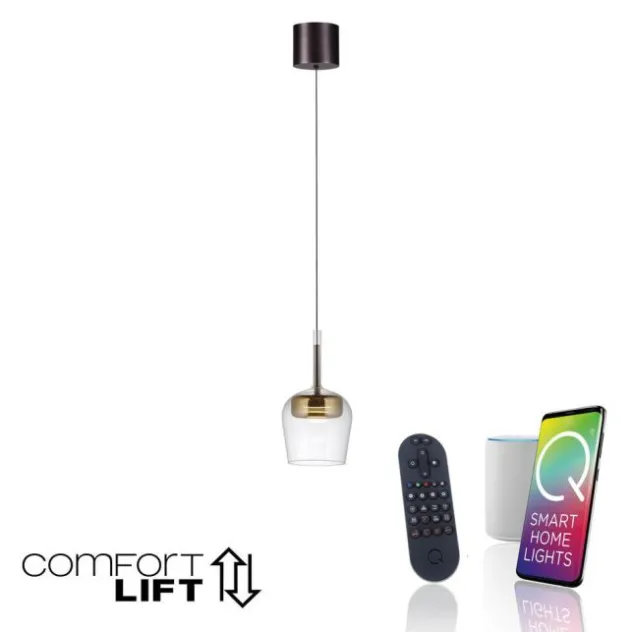 Paul Neuhaus LED Pendelleuchte Q-KON 1-flammig gold Smart Home App