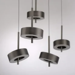 Paul Neuhaus LED Pendelleuchte Q-ROTATE 5 flammig braun höhenverstellbar