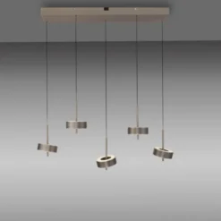 Paul Neuhaus LED Pendelleuchte Q-ROTATE 5 flammig braun höhenverstellbar
