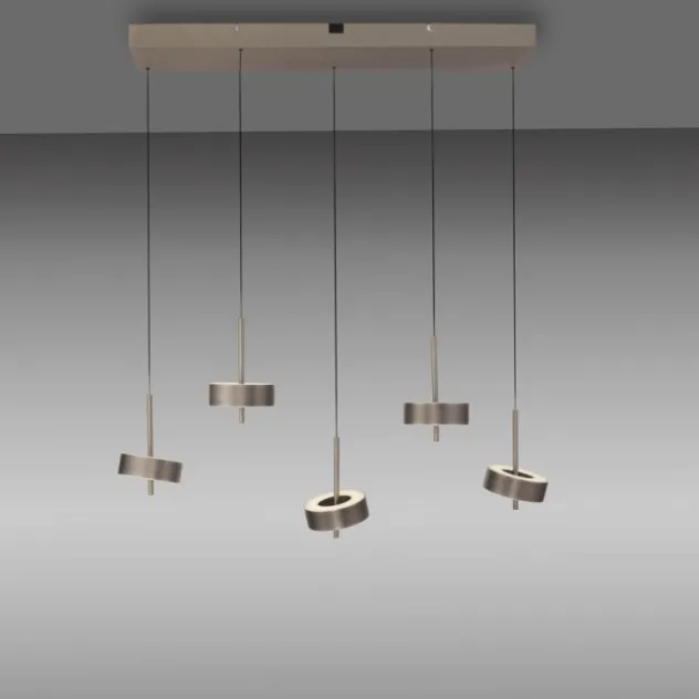 Paul Neuhaus LED Pendelleuchte Q-ROTATE 5 flammig braun höhenverstellbar