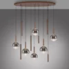 Paul Neuhaus LED Pendelleuchte BOWL, braun, dimmbar über Lichtschalter