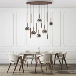 Paul Neuhaus LED Pendelleuchte BOWL, braun, dimmbar über Lichtschalter