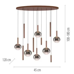Paul Neuhaus LED Pendelleuchte BOWL, braun, dimmbar über Lichtschalter
