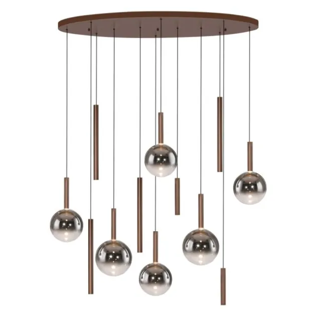 Paul Neuhaus LED Pendelleuchte BOWL, braun, dimmbar über Lichtschalter