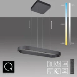 Paul Neuhaus LED Pendelleuchte Q-STRETTO, schwarz, mit Fernbedienung