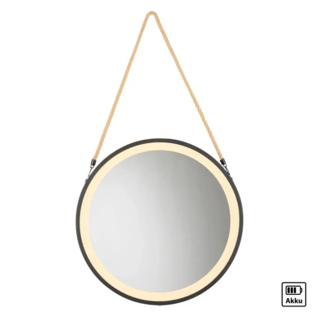 Paul Neuhaus LED Spiegel VIDRO, schwarz,