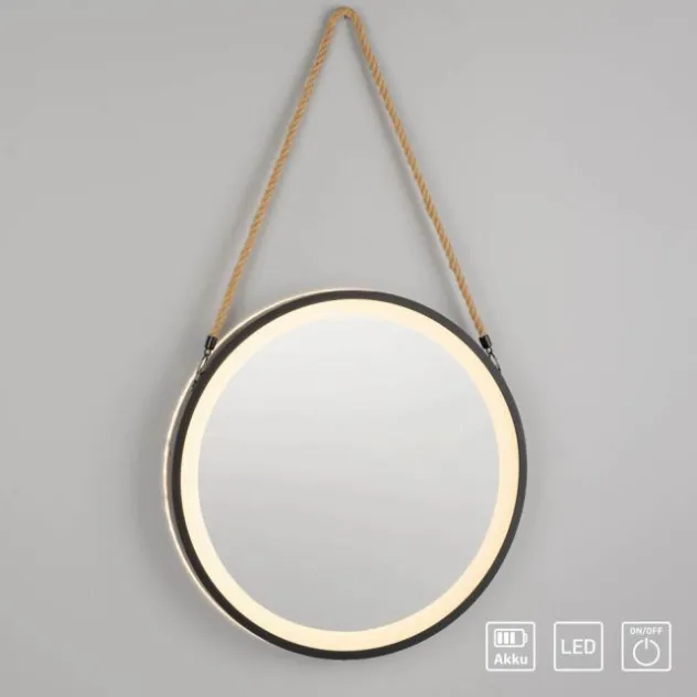 Paul Neuhaus LED Spiegel VIDRO, schwarz,