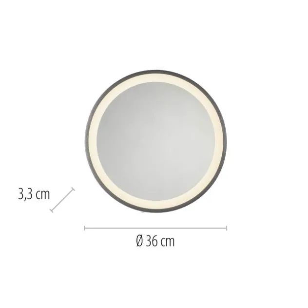 Paul Neuhaus LED Spiegel VIDRO, grau,