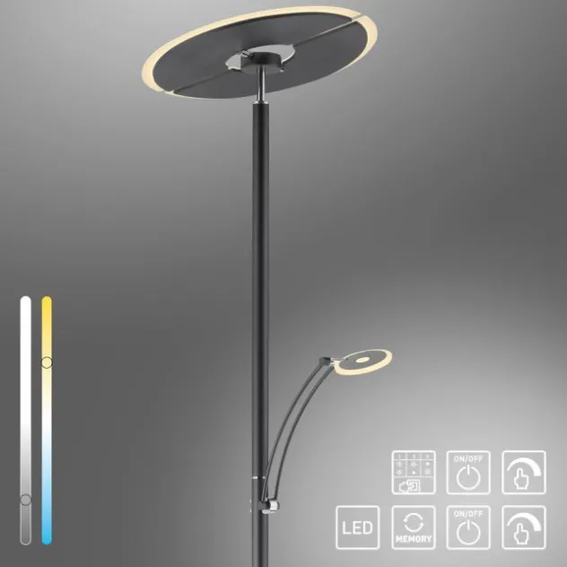 Paul Neuhaus LED Stehleuchte anthrazit dimmbar CCT Memoryfunktion