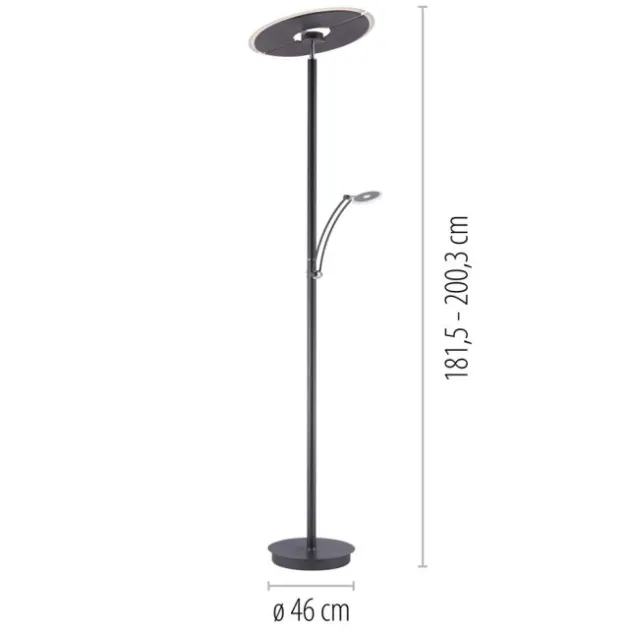 Paul Neuhaus LED Stehleuchte anthrazit dimmbar CCT Memoryfunktion