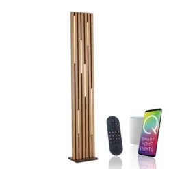 Paul Neuhaus LED Stehleuchte Q-AKUSTIK Holz-natur Smarthome steuerbar