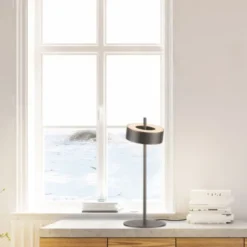 Paul Neuhaus LED Tischleuchte Q-ROTATE dark-metal brown Smarthome