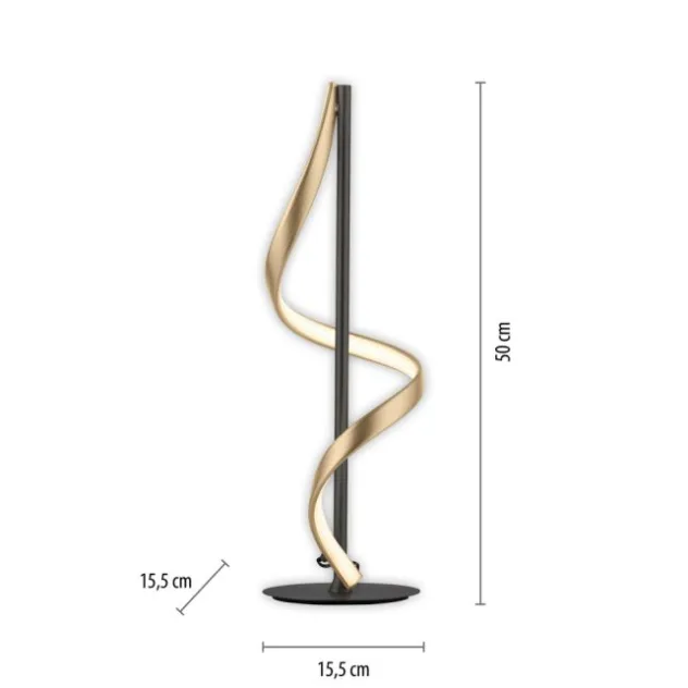 Paul Neuhaus LED Tischleuchte Q-SWING anthrazit messing matt steuerbar Smart Home