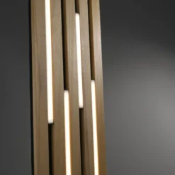 Paul Neuhaus LED Tischleuchte Q-AKUSTIK Holz-natur Smarthome App CCT