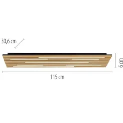 Paul Neuhaus LED Wand-Deckenleuchte Q-AKUSTIK Holz-natur Smarthome