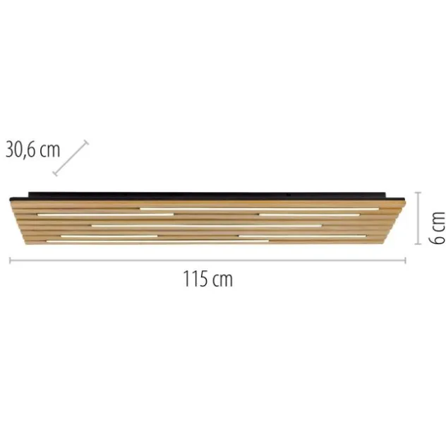 Paul Neuhaus LED Wand-Deckenleuchte Q-AKUSTIK Holz-natur Smarthome