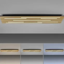 Paul Neuhaus LED Wand-Deckenleuchte Q-AKUSTIK Holz-natur Smarthome