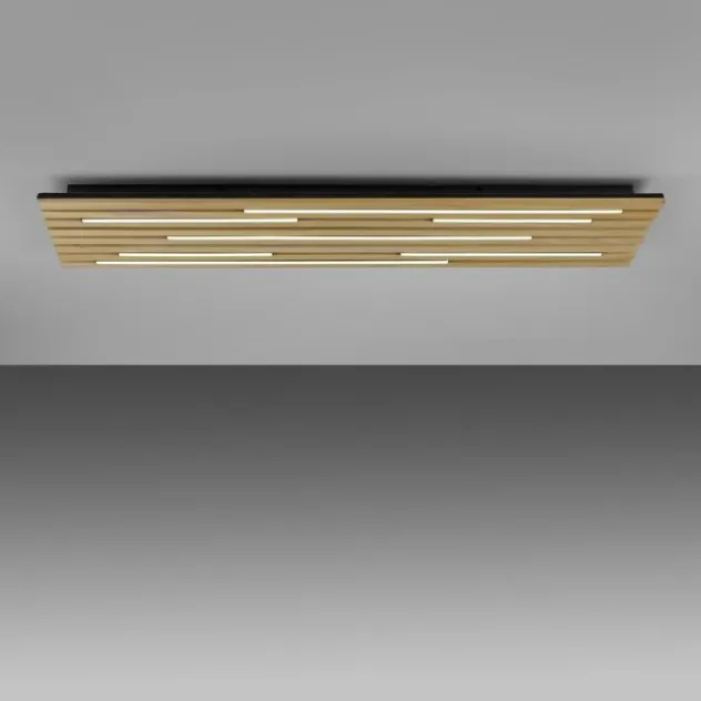Paul Neuhaus LED Wand-Deckenleuchte Q-AKUSTIK Holz-natur Smarthome