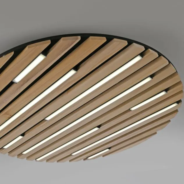 Paul Neuhaus LED Wand-Deckenleuchte Q-AKUSTIK Holz-natur Smarthome