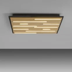 Paul Neuhaus LED Wand- und Deckenleuchte Q-AKUSTIK Holz-naturSmarthome