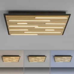 Paul Neuhaus LED Wand- und Deckenleuchte Q-AKUSTIK Holz-naturSmarthome