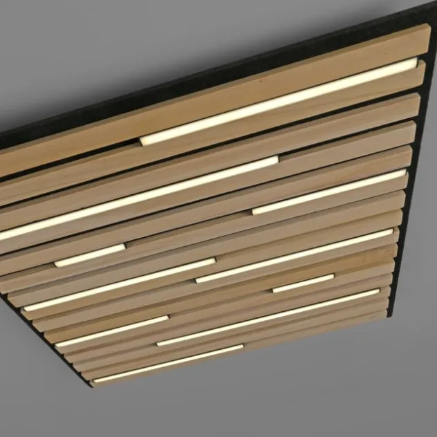 Paul Neuhaus LED Wand- und Deckenleuchte Q-AKUSTIK Holz-naturSmarthome