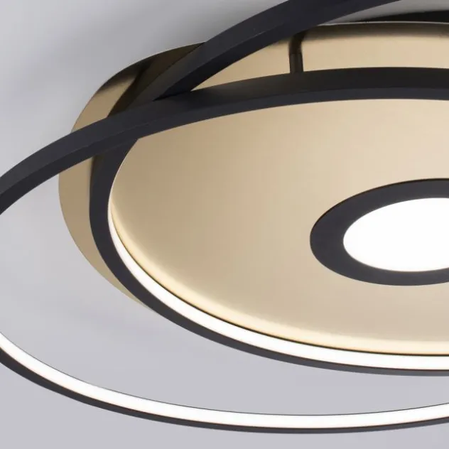 Paul Neuhaus, Q-AMIRA, LED-Deckenleuchte, schwarz-messing, Smart Home