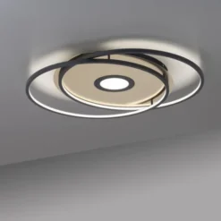 Paul Neuhaus, Q-AMIRA, LED-Deckenleuchte, schwarz-messing, Smart Home