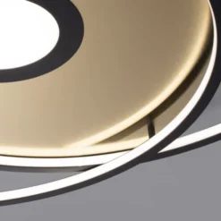 Paul Neuhaus, Q-AMIRA, LED-Deckenleuchte, schwarz-messing, Smart Home