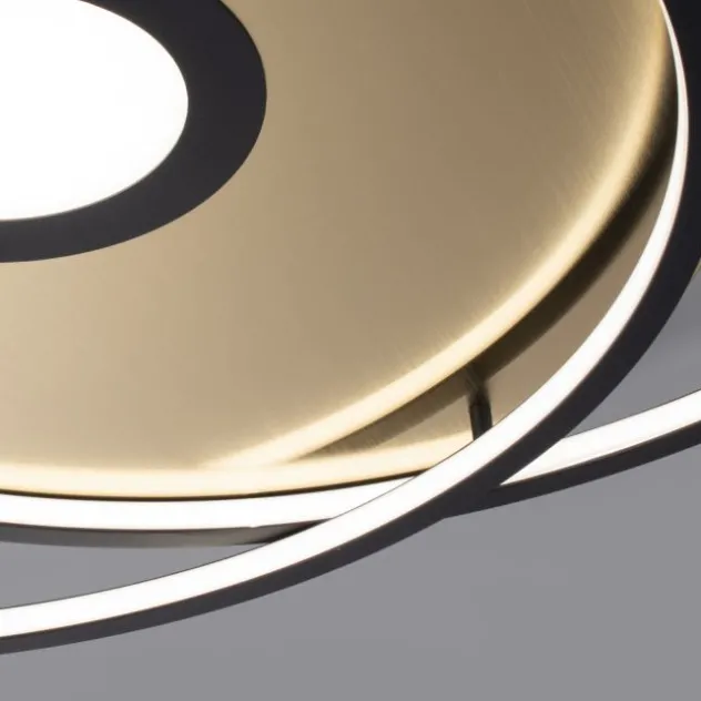 Paul Neuhaus, Q-AMIRA, LED-Deckenleuchte, schwarz-messing, Smart Home