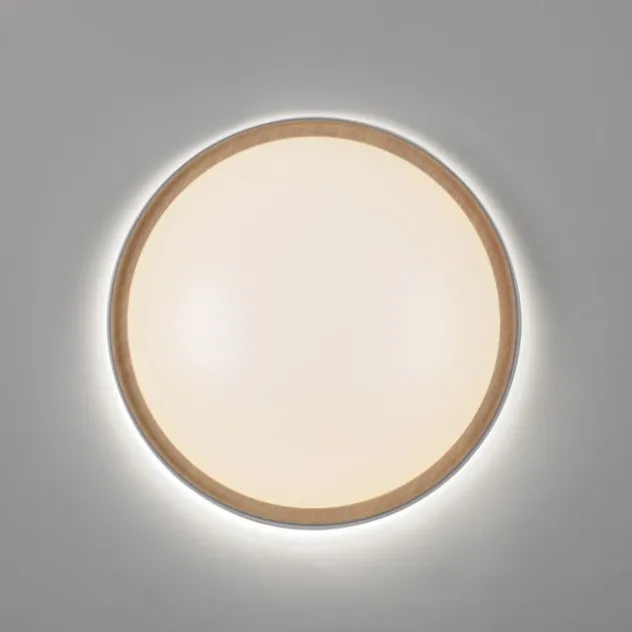 Paul Neuhaus Q EMILIA Deckenleuchte Smart Home grau matt farbig Holzoptik dimmbar