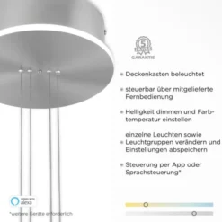 Paul Neuhaus, Q-ETIENNE, LED Pendelleuchte stahl, Smart Home