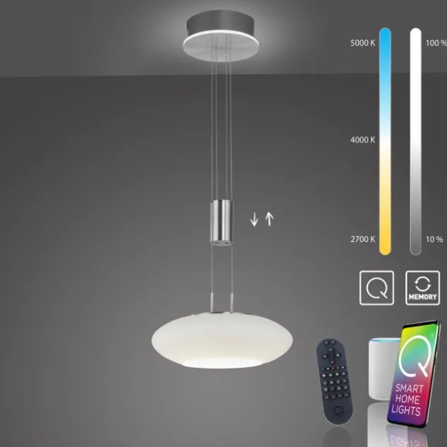 Paul Neuhaus, Q-ETIENNE, LED Pendelleuchte stahl, Smart Home