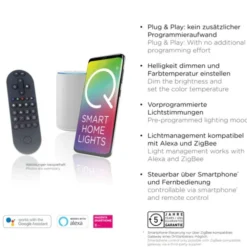 Paul Neuhaus Q ETIENNE Pendelleuchte Smart Home messingfarbig 2 flammig