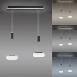 Paul Neuhaus Q ETIENNE Pendelleuchte Smart Home schwarz länglich 2 flammig