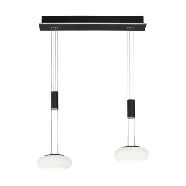 Paul Neuhaus Q ETIENNE Pendelleuchte Smart Home schwarz länglich 2 flammig