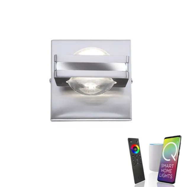 Paul Neuhaus, Q-FISHEYE, LED-Wandleuchte, dimmbar, Linse, Smart Home